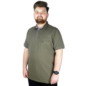Mode XL 20552 Haki Cepli Klasik Pike Polo Yaka Erkek T-Shirt