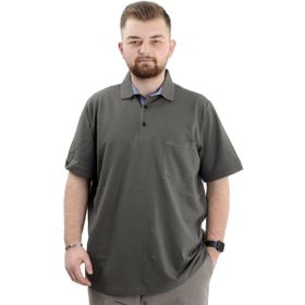 Mode XL 20552 Haki Cepli Klasik Pike Polo Yaka Erkek T-Shirt