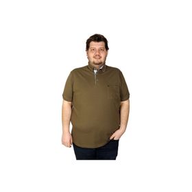 Mode XL 20552 Haki Cepli Klasik Pike Polo Yaka Erkek T-Shirt