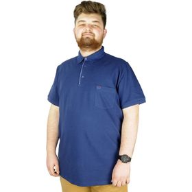 Mode XL 20552 İndigo Cepli Klasik Pike Polo Yaka Erkek T-Shirt