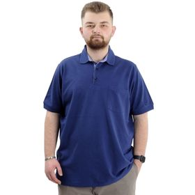 Mode XL 20552 İndigo Cepli Klasik Pike Polo Yaka Erkek T-Shirt