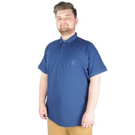 Mode XL 20553 İndigo Nakışlı Klasik Pike Polo Yaka Erkek T-Shirt