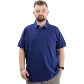 Mode XL 20553 İndigo Nakışlı Klasik Pike Polo Yaka Erkek T-Shirt