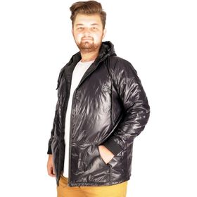 Mode XL 21071 Siyah Kapüşonlu Erkek Mont