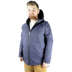 Mode XL 21087 Zippered Diamond Mavi Erkek Mont