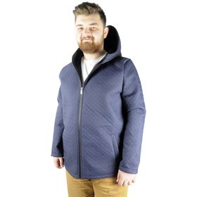 Mode XL 21087 Zippered Diamond Mavi Erkek Mont