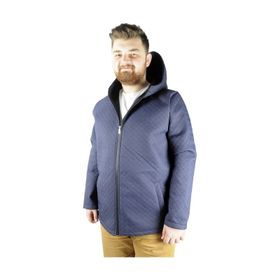 Mode XL 21087 Zippered Diamond Mavi Erkek Mont