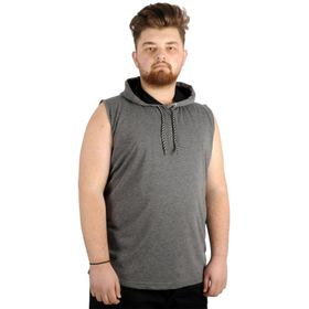 Mode XL 21125 Antramelanj Basic Kapüşonlu Erkek T-Shirt