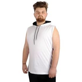 Mode XL 21125 Beyaz Basic Kapüşonlu Erkek T-Shirt