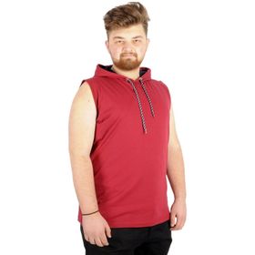 Mode XL 21125 Bordo Basic Kapüşonlu Erkek T-Shirt