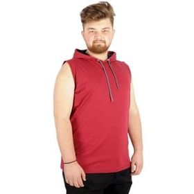 Mode XL 21125 Bordo Basic Kapüşonlu Erkek T-Shirt