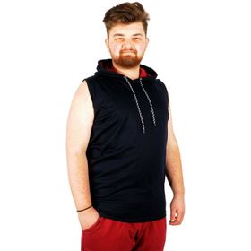Mode XL 21125 Lacivert Basic Kapüşonlu Erkek T-Shirt