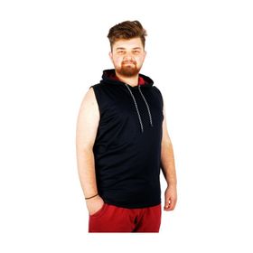 Mode XL 21125 Lacivert Basic Kapüşonlu Erkek T-Shirt