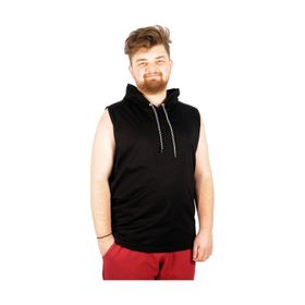 Mode XL 21125 Siyah Basic Kapüşonlu Erkek T-Shirt