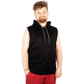 Mode XL 21125 Siyah Basic Kapüşonlu Erkek T-Shirt