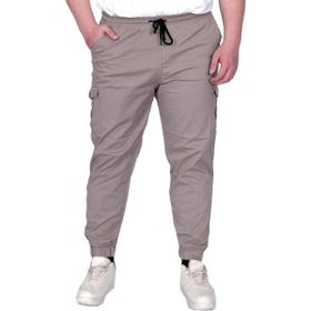 Mode XL 21911 Taş Rengi Keten Kargo Jogger Erkek Pantolon