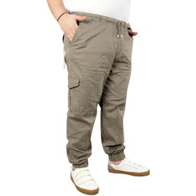 Mode XL 21911 Valencia Bej Keten Kargo Erkek Jogger Pantolon