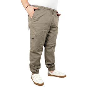 Mode XL 21911 Valencia Bej Keten Kargo Erkek Jogger Pantolon