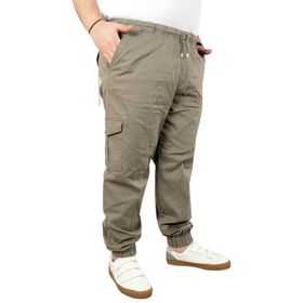 Mode XL 21911 Valencia Bej Keten Kargo Erkek Jogger Pantolon