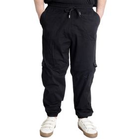 Mode XL 21911 Valencia Siyah Keten Kargo Erkek Jogger Pantolon