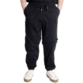 Mode XL 21911 Valencia Siyah Keten Kargo Erkek Jogger Pantolon