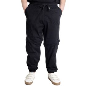 Mode XL 21911 Valencia Siyah Keten Kargo Erkek Jogger Pantolon