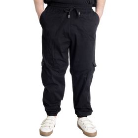 Mode XL 21911 Valencia Siyah Keten Kargo Erkek Jogger Pantolon