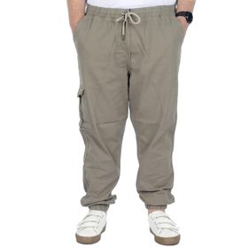 Mode XL 21927 Bej Doğa Gabardin Kargo Jogger Erkek Pantolon