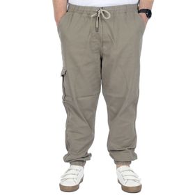 Mode XL 21927 Bej Doğa Gabardin Kargo Jogger Erkek Pantolon