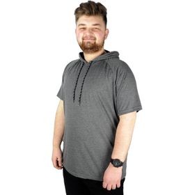 Mode XL 22117 Antramelanj Kapüşonlu Erkek T-shirt