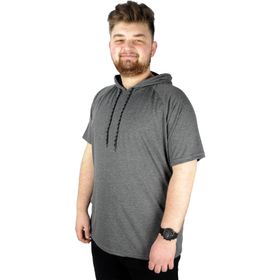 Mode XL 22117 Antramelanj Kapüşonlu Erkek T-shirt