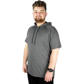 Mode XL 22117 Antramelanj Kapüşonlu Erkek T-shirt