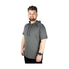 Mode XL 22117 Antramelanj Kapüşonlu Erkek T-shirt