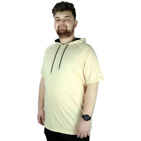 Mode XL 22117 Bej Kapüşonlu Erkek T-shirt