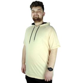Mode XL 22117 Bej Kapüşonlu Erkek T-shirt