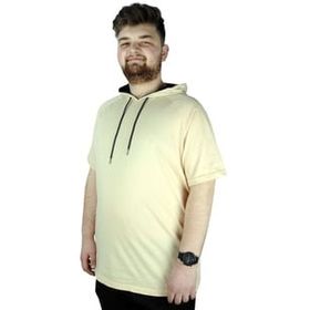 Mode XL 22117 Bej Kapüşonlu Erkek T-shirt