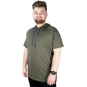 Mode XL 22117 Haki Kapüşonlu Erkek T-shirt