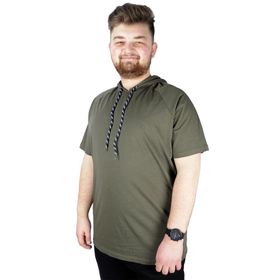 Mode XL 22117 Haki Kapüşonlu Erkek T-shirt