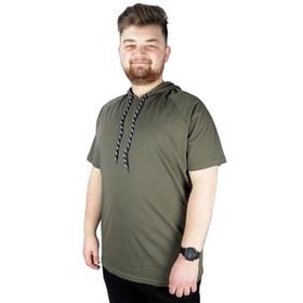 Mode XL 22117 Haki Kapüşonlu Erkek T-shirt