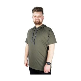 Mode XL 22117 Haki Kapüşonlu Erkek T-shirt