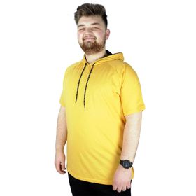 Mode XL 22117 Hardal Kapüşonlu Erkek T-shirt