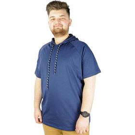 Mode XL 22117 İndigo Kapüşonlu Erkek T-shirt