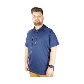 Mode XL 22117 İndigo Kapüşonlu Erkek T-shirt