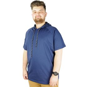 Mode XL 22117 İndigo Kapüşonlu Erkek T-shirt