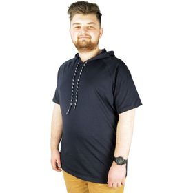 Mode XL 22117 Lacivert Kapüşonlu Erkek T-shirt