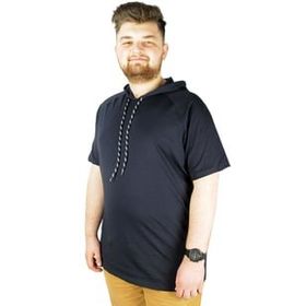 Mode XL 22117 Lacivert Kapüşonlu Erkek T-shirt