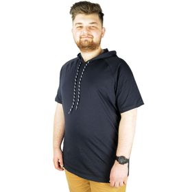 Mode XL 22117 Lacivert Kapüşonlu Erkek T-shirt