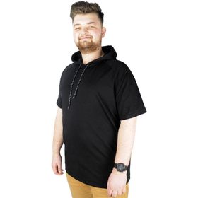 Mode XL 22117 Siyah Kapüşonlu Erkek T-shirt
