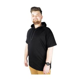 Mode XL 22117 Siyah Kapüşonlu Erkek T-shirt