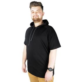Mode XL 22117 Siyah Kapüşonlu Erkek T-shirt